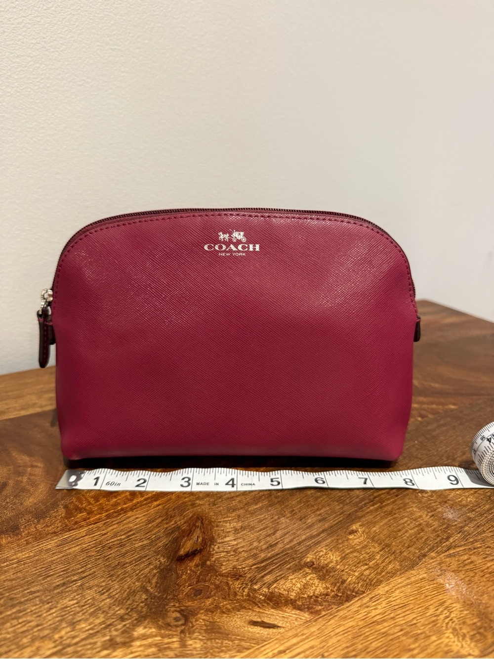Coach Berry Red Saffiano Leather Cosmetic case 22